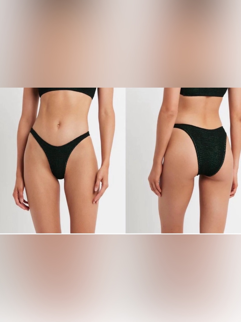 NWT Bond-Eye Scene Brief swim bikini bottom Eco Black Neon green size small